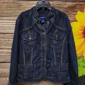 Avenue Jeans Women's Jean Jacket Size: 14/16 button front Pre-owned